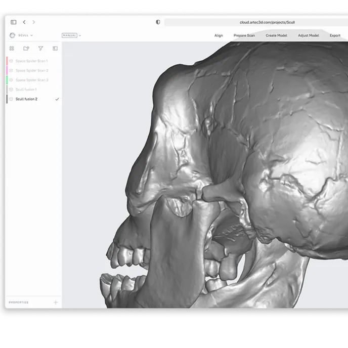Artec Cloud zum Teilen von 3D-Scandaten mit einem Team