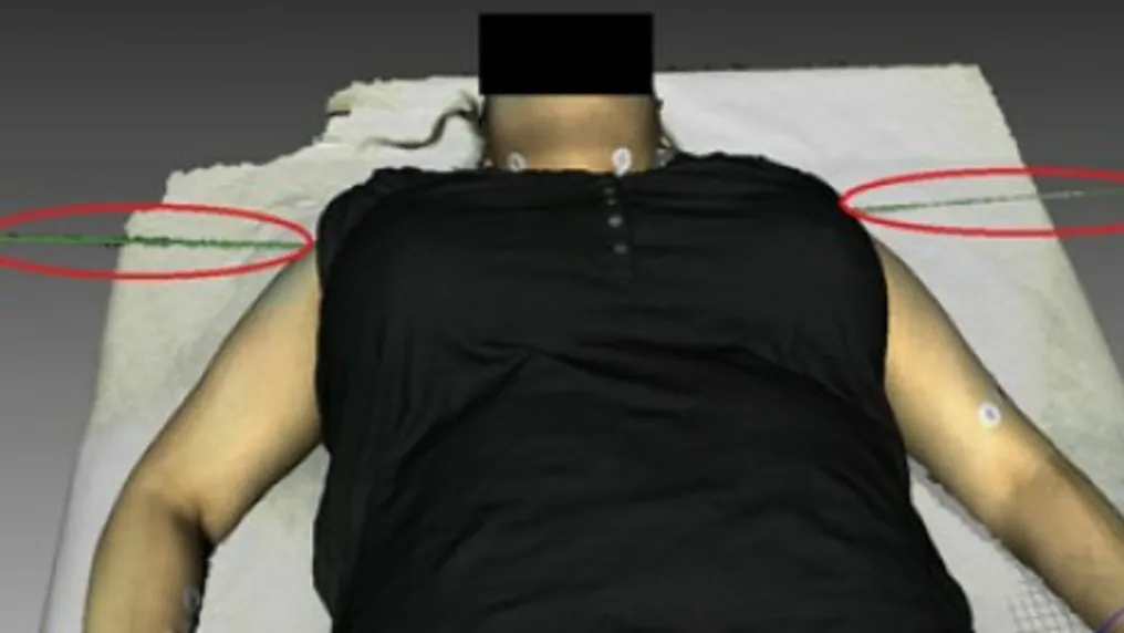 Scansione 3D di un corpo con le misure riportate sul modello